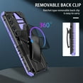 thumbnail image 3 of Compatible with Samsung Galaxy A13 5G Back Case, 360 Rotating Removable Belt Clip & Hidden Kickstand & Hard PC + Soft TPU & Anti-fall & Shock Absorption Phone Case for Galaxy A13 5G, Purple, 3 of 10