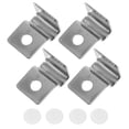 thumbnail image 1 of Milisten 4Pcs Fish Tank Glass Cover Brackets Stainless Support Aquarium Lid Clips Silver, 1 of 6