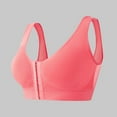 thumbnail image 2 of COMVALUE Women's Front Closure Bra with Adjustable Straps Wirefree Sports Post Surgery Compression Bra (Watermelon Red, M), 2 of 4