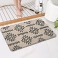 thumbnail image 4 of Beige Geometric Triangle Diamond Pattern Bathroom Rugs Mat,Non Slip Microfiber Bathroom Rug,Rubber Backing,Soft Bathroom Mats for Bathroom Floor,Tub and Shower,17x27in(43x68cm), 4 of 5