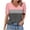 Pink, variant on DeHolifer Women's Tops Casual Color Block Short Sleeve V-Neck T-Shirts Summer Casual Tees Tops Green L
