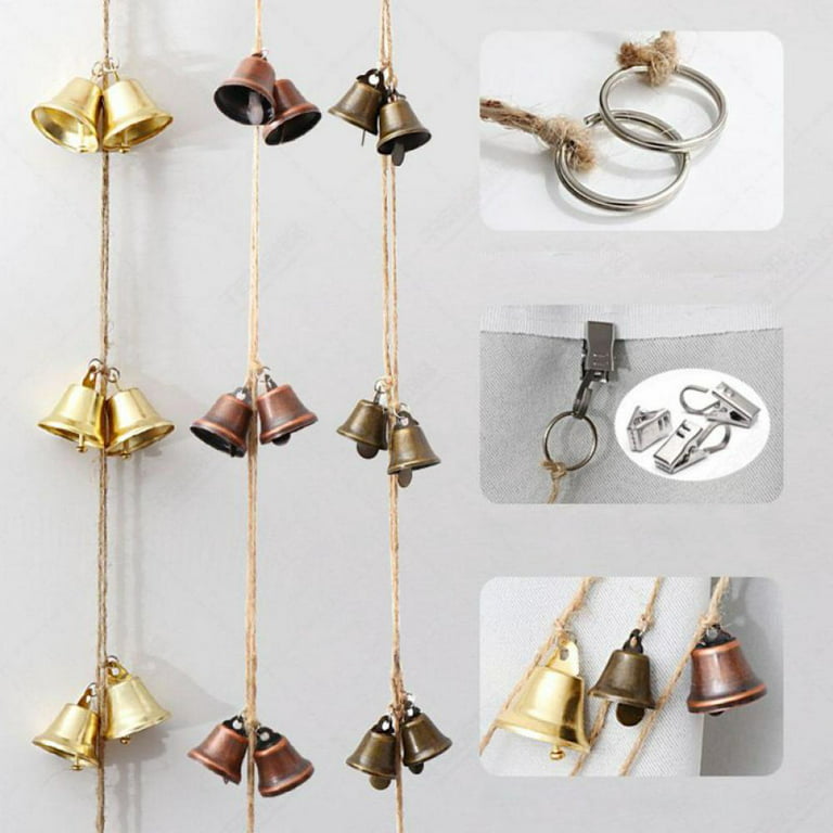 Christmas sale! Handicrafts Brass Bells Decorative String of 9 Metal  Vintage Indian Style Fair Trade Wall Hanging Tiny Bells 