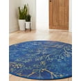 thumbnail image 3 of Rugs.com Blossom Collection Rug – 7 Ft Round Blue Medium Rug Perfect For Kitchens, Dining Rooms, 3 of 8