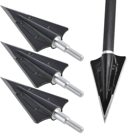 12ocs Archery Broadheads Arrowheads 125 Grain Screw-in Arrows Tips Point Field Hunting