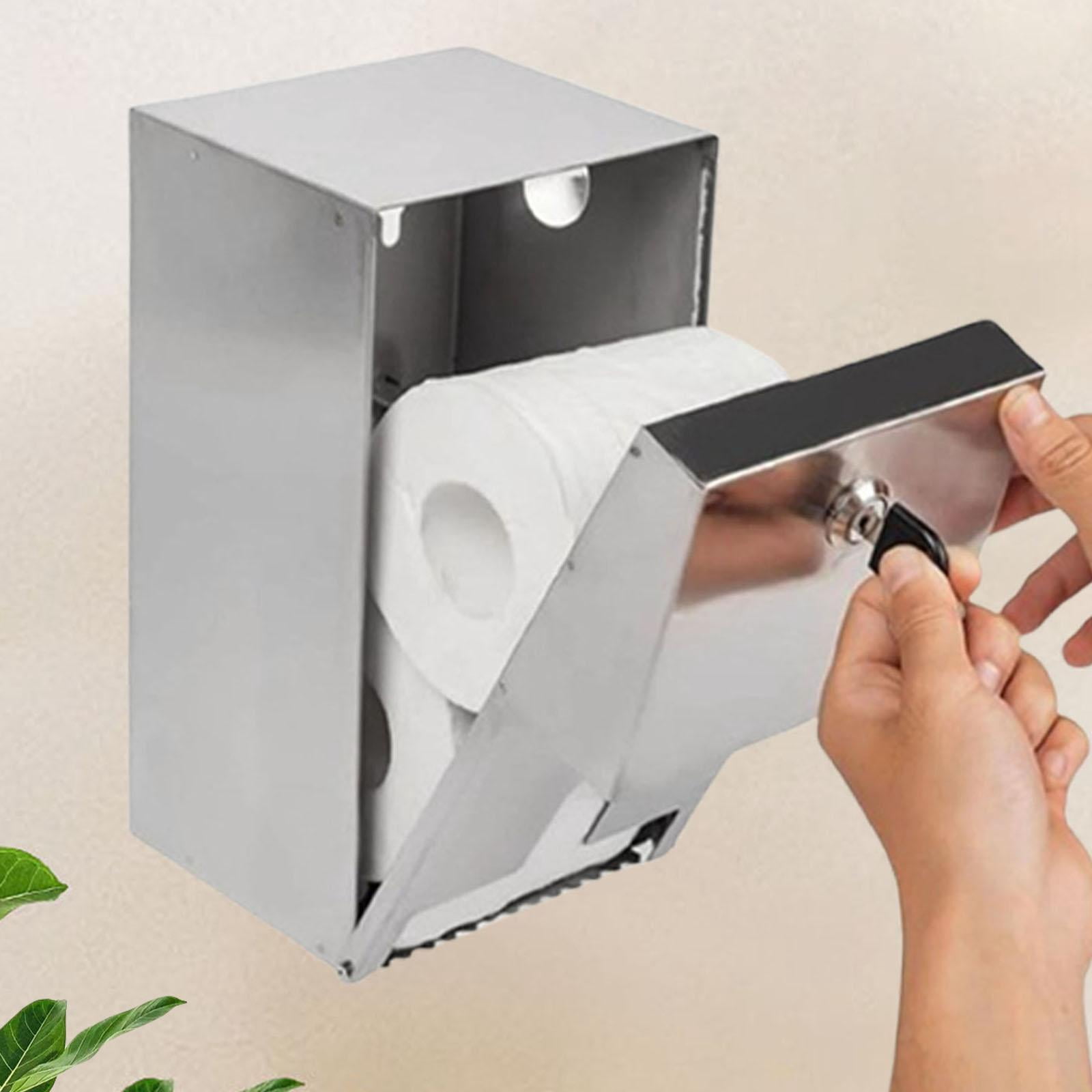 CUTICATE Commercial Toilet Tissue Dispenser Hold s Capacity Modern Wall Mount Lockable Roll Paper Holder Tissue Holder for Malls