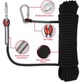 thumbnail image 2 of Cuerda de escalada para exteriores de 20 m, cuerda de escalada estática para exteriores de 10 mm, cuerda de seguridad de cordón de alta resistencia, cuerda de escape, cuerda de paracaídas de rescate c, 2 of 5