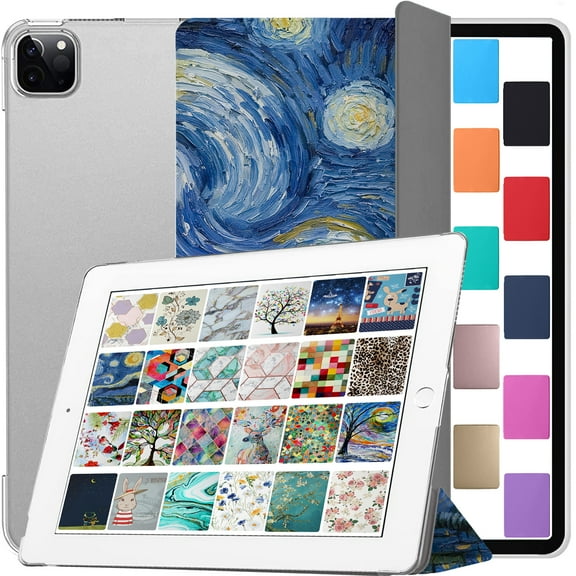 DuraSafe Cases iPad PRO 4th 5th 6th Gen 2020 2021 2022 12.9 Inch [ 4 5 6 Gen ] MY2H2LL/A MXAT2LL/A MXAV2LL/A MXAX2LL/A MY2J2LL/A MXAU2LL/A MXAW2LL/A Printed iPad Cover Hard Back - Starry Night