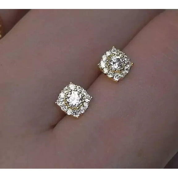 2.00Ct Round Cut Lab Created Diamond Women's Stud Earrings 14k White Gold Plated