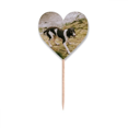 thumbnail image 1 of Foto de perro negro blanco animal Etiqueta del corazón de la bandera del palillo de dientes, 1 of 3