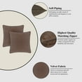 thumbnail image 6 of A1HC Set of 2 Luxurious Soft Velvet Throw Pillow Covers Only, 22"x22", Dark Brown, Decorative Cushion Covers with Hidden YKK Zipper for Sofa or Bed, 6 of 8
