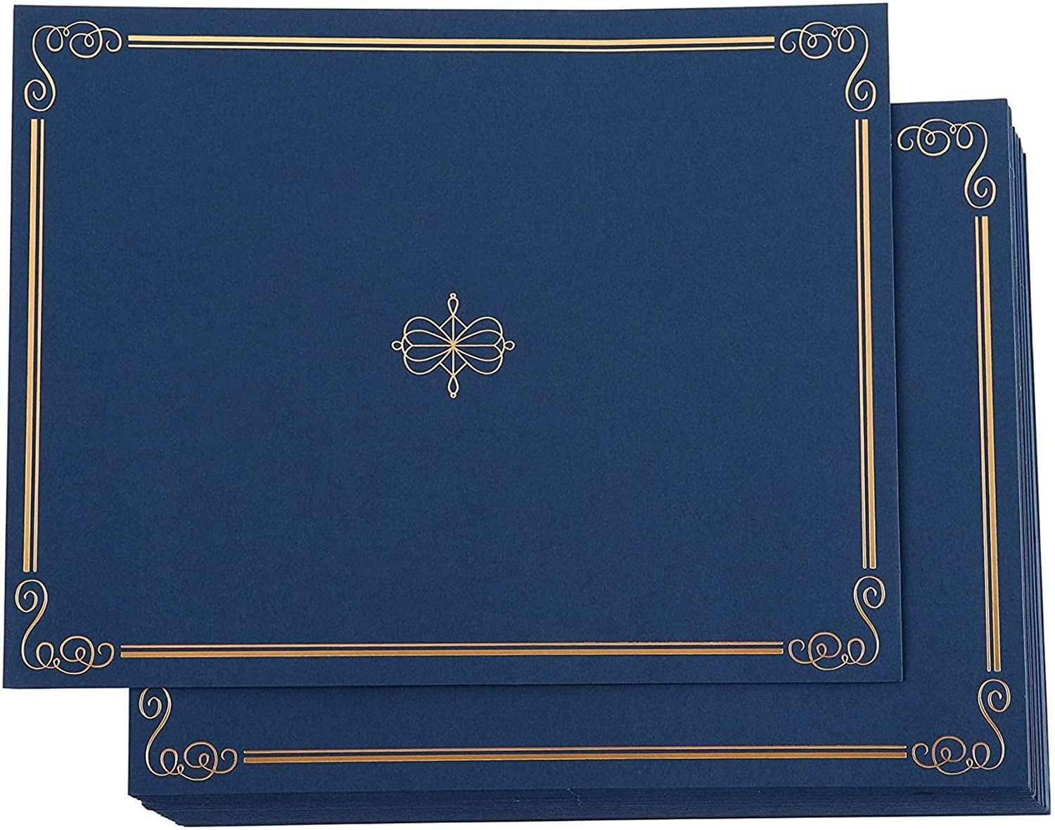 Navy Blue Laurel Foil Certificate Cover 25 Pack Diploma Holders for Letter Size Paper 8.5 x 11 