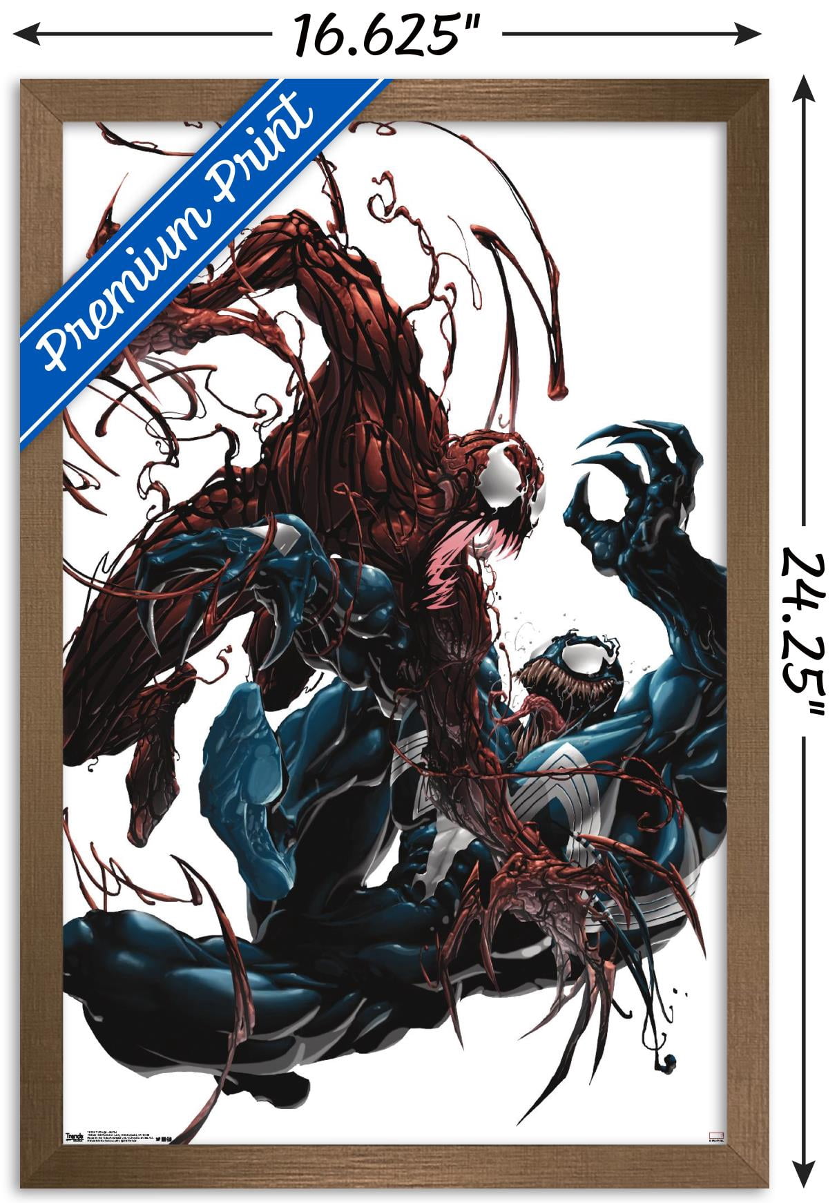 Marvel Comics - Carnage - Battle Wall Poster, 14.725" x 22.375", Framed