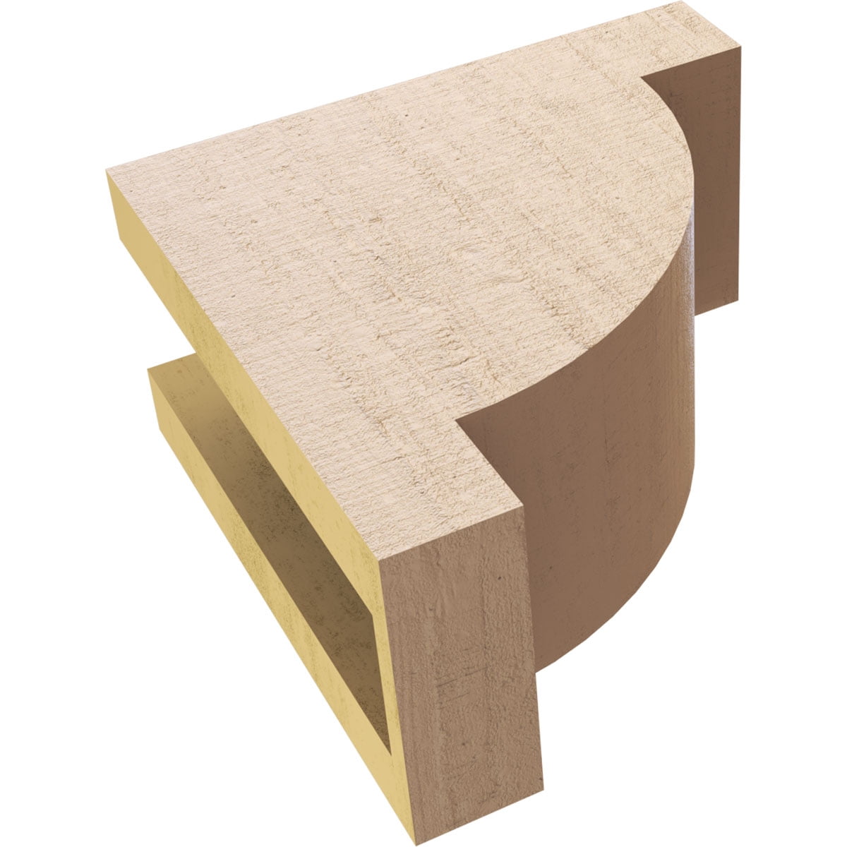4"W x 8"D x 8"H Classic Alpine Rough Cedar Woodgrain TimberThane Corbel, Primed Tan