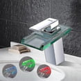 thumbnail image 2 of Basin Faucet With Rgb Led Waterfall Bathroom Mixer Tap With 3 Color Change Chrome Brass Glass Waterfall Faucet For Bathroom - Xc, 2 of 4