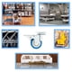 thumbnail image 5 of Ruedas Caster Wheels, paquete de 12 unidades, con placa giratoria de freno, poliuretano azul, de 2 a 5 pulgadas, 5 of 9