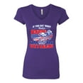 thumbnail image 2 of Wild Bobby, Thank a Farmer Thank a Veteran Eat In Peace Female Junior Fit V-Neck Tee, Purple Rush, Medium, 2 of 3