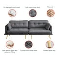 thumbnail image 6 of 78.7''W Modern Accent Sofa, Comfy Sofa Couch with Solid Wood Frame, 3-Seater Tufted Sofa with Sturdy Metal Legs for Living Room, Bedroom, Apartment, Dark Grey, 6 of 7