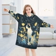 thumbnail image 5 of BZSMCE Wearable Blanket Hoodie Fashion Cat in Flower Field Home Wear, 5 of 7
