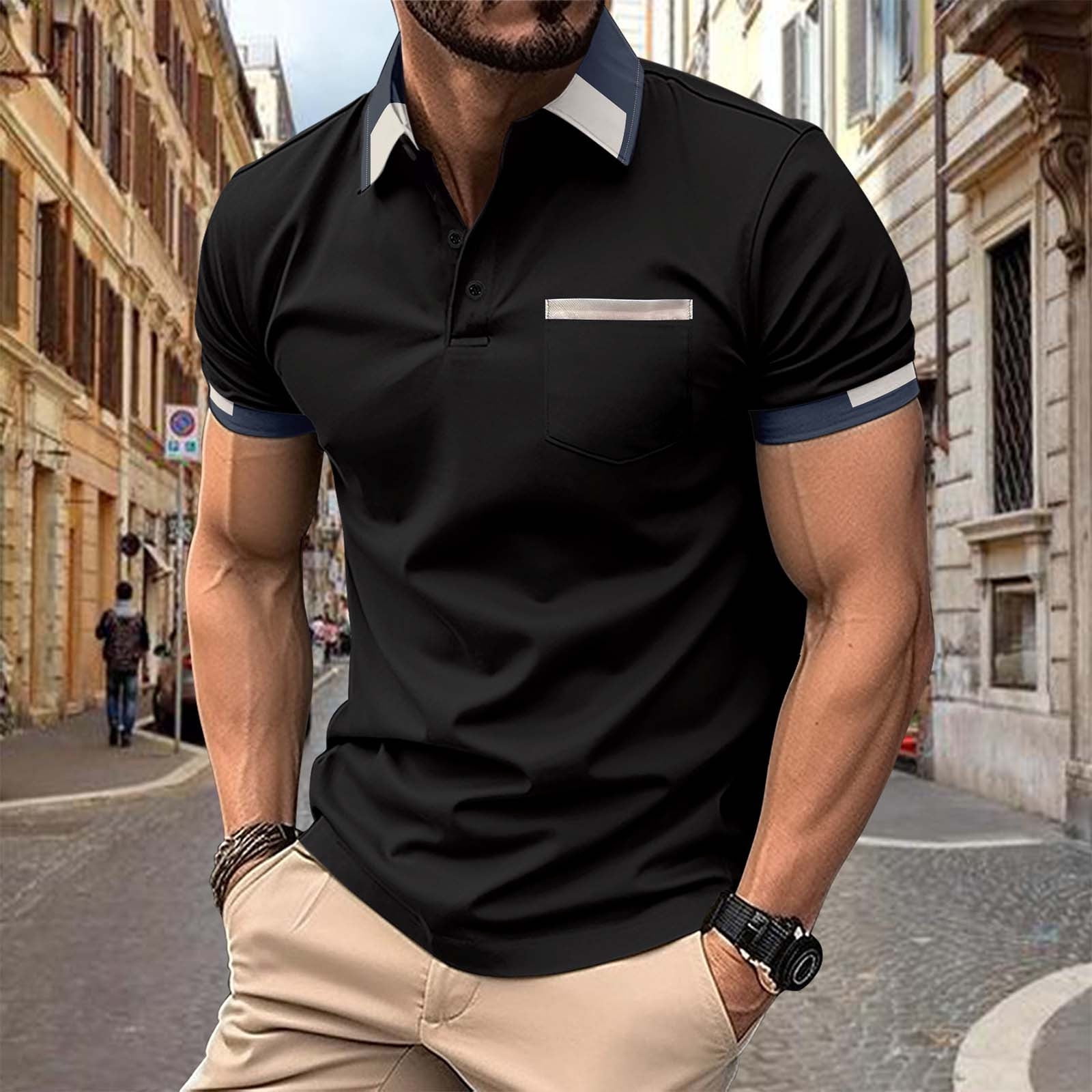 MCEDAR - Camisas De Manga Corta Con Botones Para Hombre