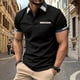 thumbnail image 1 of pstuiky camiseta de hombre, Camiseta de moda para hombre, informal, de color liso, con botones y bolsillos, con solapa, versátil. ropa de hombre xxl, 1 of 7