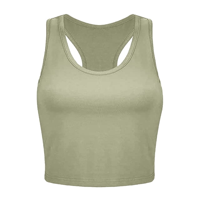 Hiiyo Women's Racerback Sports Tank Top Solid Casual Summer Sleeveless Tee, Sizes XL