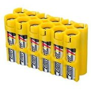 Storacell AAA12pkCY by Powerpax AAA Battery Caddy, Yellow, Holds 12 Batteries