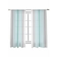 thumbnail image 2 of Sheer Curtains 72 Inches Long, Aqua Gray Stripes Light Filtering Window Curtains for Living Room, Minimalist Gradient Lines Aesthetic Rod Pocket Voile Sheer Curtain Drapes, 52"W x 72"L, 2 Panels, 2 of 8