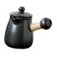thumbnail image 3 of Tetera de cerámica china, teteras portátiles para hervir agua caliente con mango en cuerda para Camping, Picnic, hogar, restaurante , 700ml Negro, 3 of 8