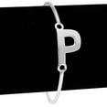 thumbnail image 2 of SuperJeweler P Initial Bangle Bracelet In Silver For Women, 2 of 3