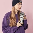 thumbnail image 2 of 20 Oz Leopard Tumbler Black Stainless Steel Skinny Insulated Coffee Cup with Lid and Straw for Cold Hot Drinks, 2 of 7