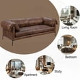 thumbnail image 3 of Modern Minimalist Leather Three-Seater Sofa 220×80×75cm, 3 of 8