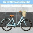 thumbnail image 3 of 24 Inch DEYGIA Kids Bike, Cruiser Bike for Girls, 7 Speed Kids' Bicycles with Rattan Basket and Adjustable Seat, Lightweight Step Bike for Girls, 3 of 7