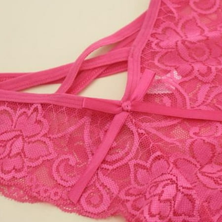 

Cathalem Bikini Underwear Women Lace Women Thong Lace Hollow Out Breathable Ladies Panties Womens Underwear Underpants Hot Pink Medium