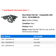 thumbnail image 2 of Rear Brake Pad Set - Compatible with 2014 - 2018 BMW X5 2015 2016 2017, 2 of 2