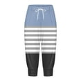 thumbnail image 4 of PMUYBHF Stretch Active Pants for Women Capris for Women Print Pants Bottom High Waist Drawstring Joggers Womens Scrub Pants Straight Leg Low Rise Wide Leg Cargo Pants for Women, 4 of 5