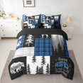 thumbnail image 2 of Homewish Happy Camping Camper 7 Pieces Bedding Comforter Set,Rustic Farmhouse Cabin Full Bedding Set,Blue Gray Black Fitted Sheet Flat Sheet For Teens,Breathable Home Decor Reversible, 2 of 8