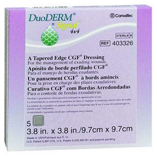 Convatec Duoderm Signal Tapered Edge Cgf Dressings 4 X 4 In, 5 each
