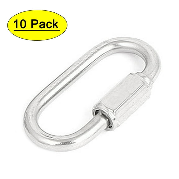 Unique Bargains 4mm Thickness Stainless Steel Quick Links Carabiners 10 Pcs