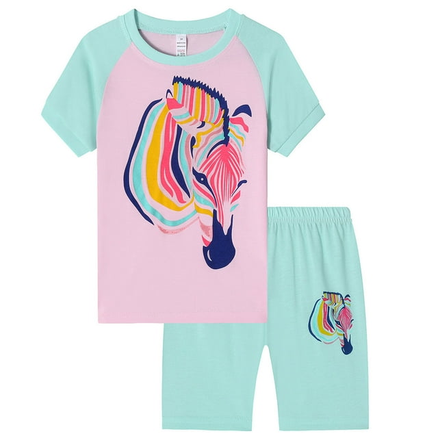 MIASHUI 2 Piece Boy Outfit Kids Cartoon Printed T Shirt Shorts Set Summer Homewear,Pink,2-3 Years