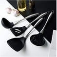 thumbnail image 2 of Black Silicone Shovel Spatula Noodle Soup Spoon Stainless Steel Handle Cooking Utensils Cookware Kitchen Cooking Tools Kitchen Gadgets Tools Set (Color : Style 4), 2 of 7