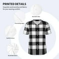 thumbnail image 4 of Daiia White And Black Plaid Mens Baseball Jersey Button Down Shirts Short Sleeve Sports Uniforms-XX-Large, 4 of 9