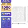 thumbnail image 2 of Clear Gusseted Polyethylene Bags, 1 Mil Expandable, 1000 Count, 15 x 11 x 18 in, 2 of 5