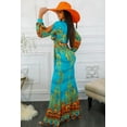 thumbnail image 5 of My Empire Long Slit Sleeves Plunged Neckline Maxi Dress, 5 of 9