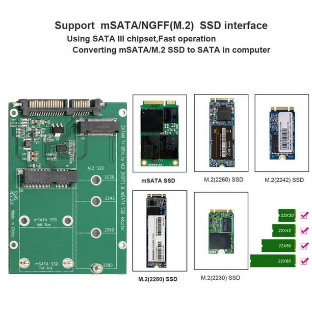Adaptateur M2 SSD mSATA vers USB, boîtier mSATA M.2 NGFF mSATA SSD