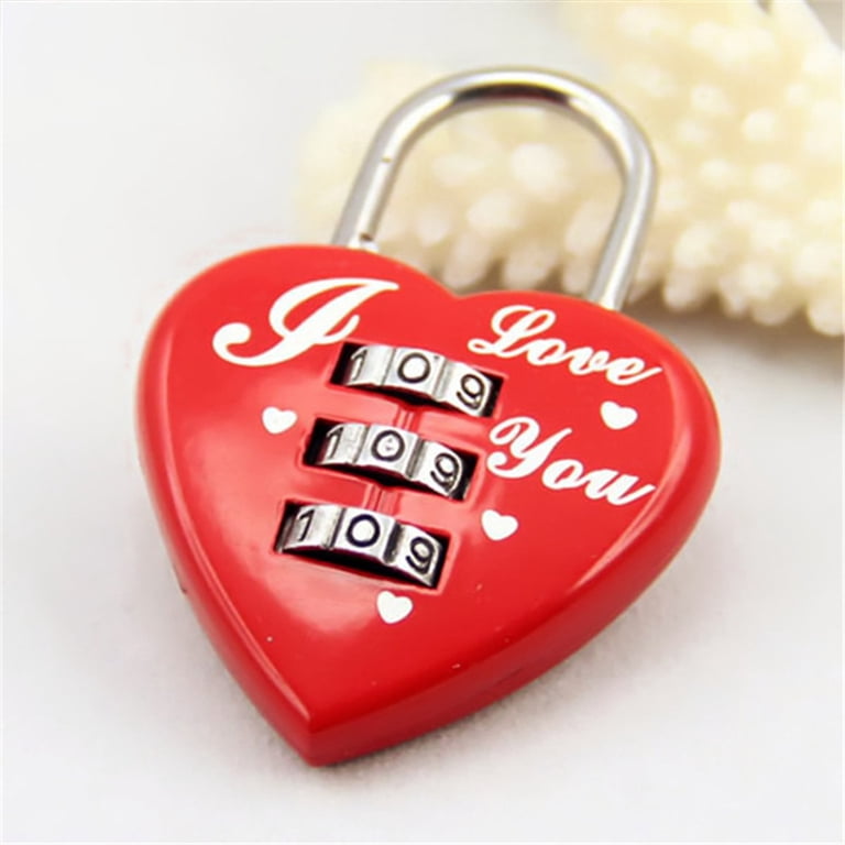 PAMINGONO 2Pcs Heart Locks with 3- Resettable Combination for Tool