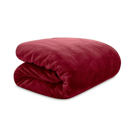 Lauren Ralph Lauren Micromink Plush 90" x 90" Full/Queen Blanket American Beauty Red