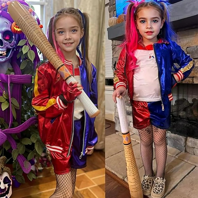 MAVLLY Harley Quinn Costume for Girls Cosplay Suicide Harleen