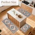 thumbnail image 3 of MeyJey Kitchen Rug Set 3 Piece, Non Slip Machine Washable Mats for Home Floor and Living Room，Orange, 3 of 14