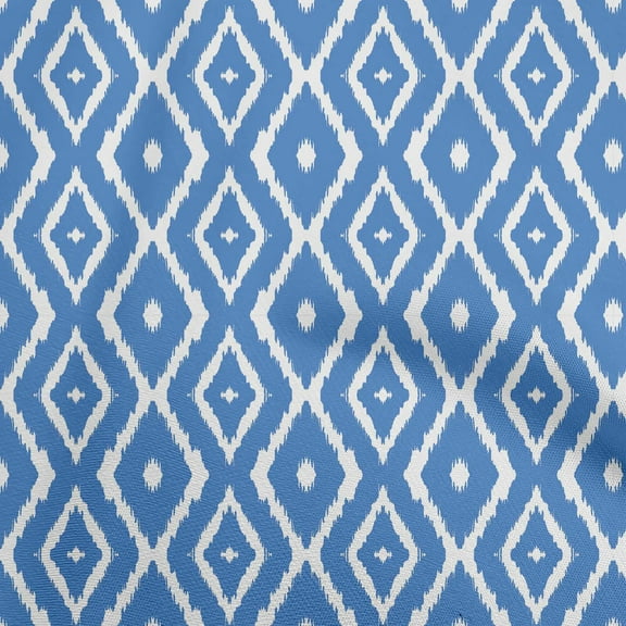 oneOone Polyester Spandex Blue Fabric Asian Ikat Quilting Supplies Print Sewing Fabric By The Yard 56 Inch Wide