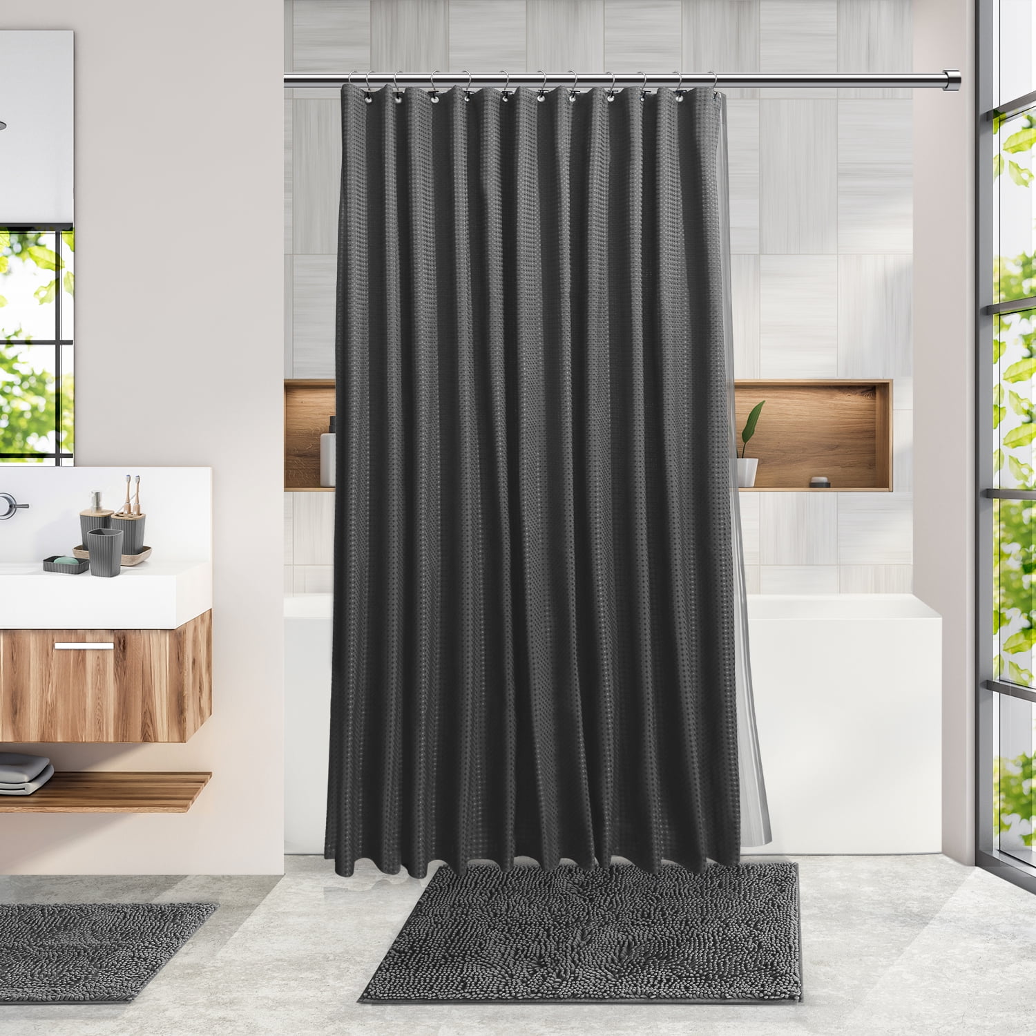 Virtu 20 Piece Bamboo Bathroom Sets, Gray Bathroom Accessories Sets for Minimalistic Bathroom Décor